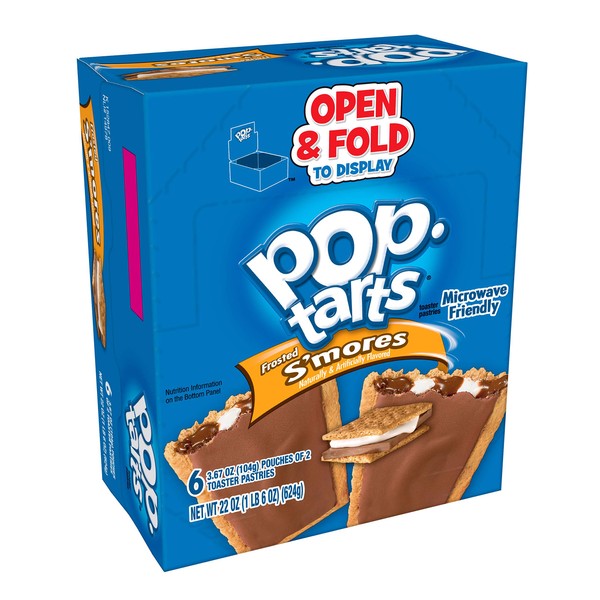 Pop-Tarts Toaster Pastries, Breakfast Foods, Kids Snacks, Frosted S'mores, 22oz (72 Count)