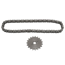 428 19T 17mm Sprocket with 428 60 Links Chain Steel High Toughness for 50cc‑250cc Metal Motorcycle