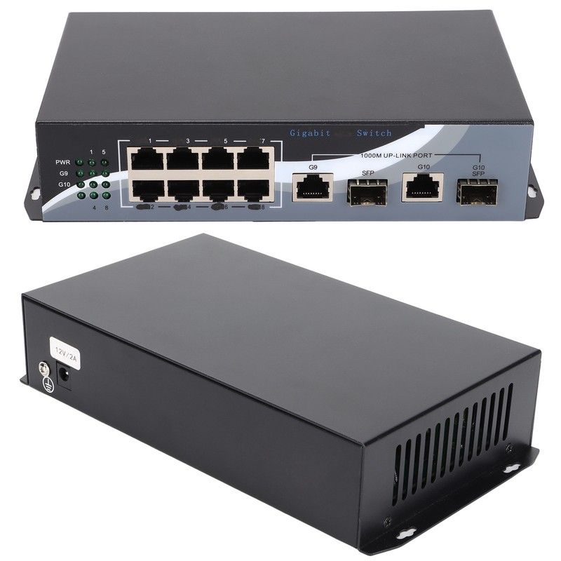 Ethernet Media Converter Twisted Pair RJ45 10/100/1000M 2 Optical Fiber