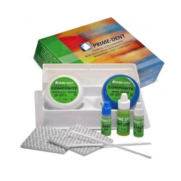 Prime-Dent Dental Chemical Self Cure Composite Resin Kit 15g/15g with