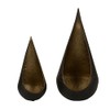 Modern Metal Lantern Set of 2 Black and Gold Interior