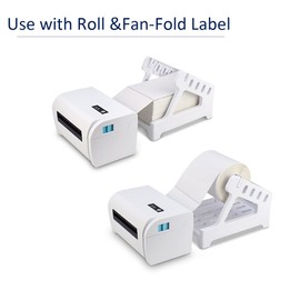 Millaass Label Holder, Thermal Label Holder for Rolls and Fan-Fold Labels, Shipping Label Roll Holder,Work with Desktop Label Printer for Office and Home (Black)