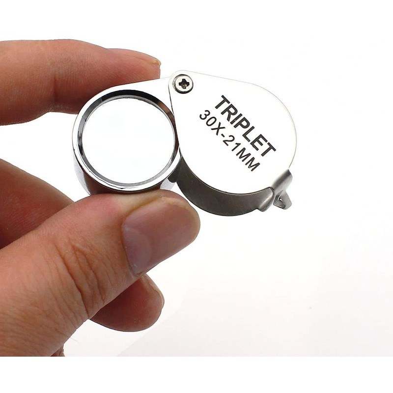 Magnifier High Magnification Magnifier [30x Magnification] Silver with Dedicated Case