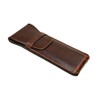 Chestnut Leather Pen Holder, Triple Pen Holder, Leather Pen Case,