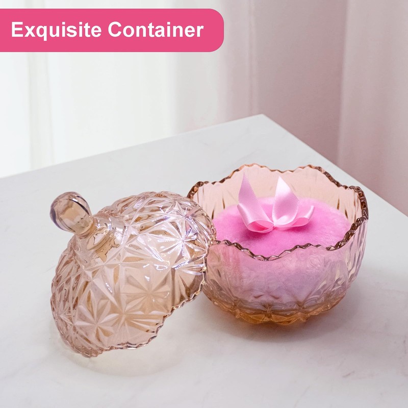 Qopoto 5 Pieces Large Body Powder Puff and Powder Container,