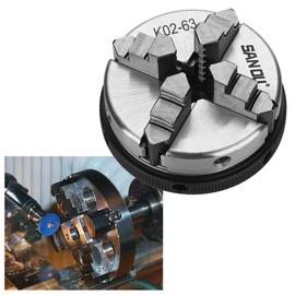 Lathe Chuck, K02-63 Self-Centring Lathe Chuck, Self-Centring 4-Jaw Lathe Chuck, Metal Lathe Chuck, Self-Centring Lathe Chuck with Rods