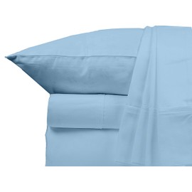 Bluemoon Homes Luxurious 1000 Thread Count Italian Finish 100% Egyptian Cotton 4-Piece Bed Sheet Set, Fits Mattress Up to 18 inches Deep Pocket, Solid Pattern (Color - Sky Blue, Size - Queen).