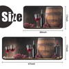 2Pcs Wine Kitchen Rugs Set of 2 Floor Mats for