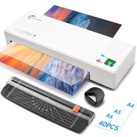 Buyounger Laminator Machine with 40 Laminating Sheets, A4 Laminator Thermal and Cold with Paper Trimmer & Corner Rounder, 9-Inch Laminating Machine for Home School Office