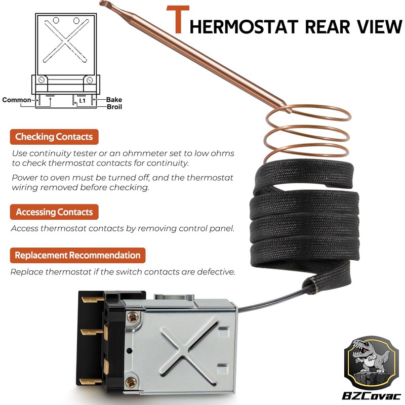 Replacement for Viking Ranges PB010036 Bake/Broil Thermostat