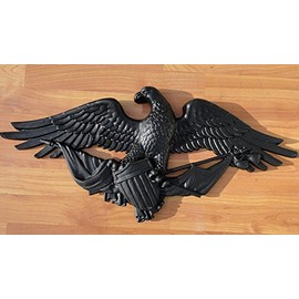 The King's Bay Big Black American Eagle Plaque Door Top Decor, USA Pride Winged, Old Style