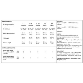 King Cole Baby Knitting Pattern Raglan Sleeved Hooded or Round Neck Jackets Yummy Chunky (4535)