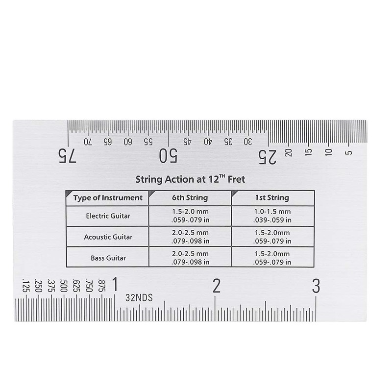 Generic String Action Ruler Gauge, Stainless Steel String Action Ruler