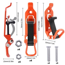 WYYFXY Pack of 4 Shovel Holder Roof Rack Shovel Holder Lockable Axe Holder Wall Shovel Holder for Truck Car Boat Tool Tension Lock Wall Mounting Brackets