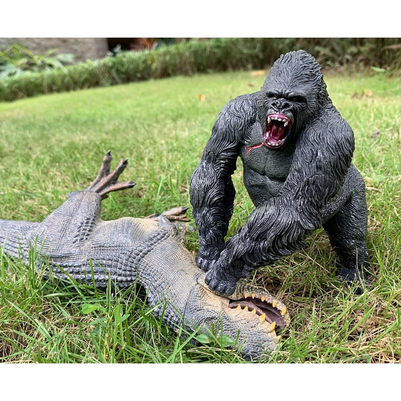 King Kong VS Vastatosaurus Rex Dinosaur Toys with Realistic Rock