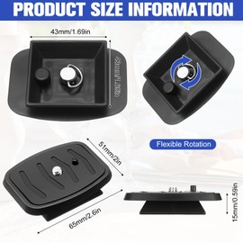 TOODOO 2 Pack 41mm and 43mm Tripod Quick Release Plate Camera Mounting Adapter, 2 Sizes QR Release Camera Tripod Ball Head Parts Replacement Compatible with Ambico V0552 V0554, Sunpak,Kalimar
