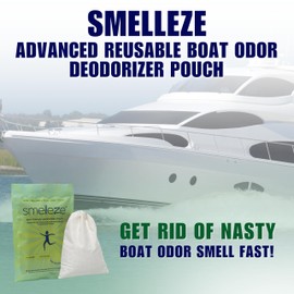SMELLEZE Reusable Boat Smell Removal Deodorizer Pouch: Destroys Marine Odor Without Fragrances in 150 Sq. Ft.
