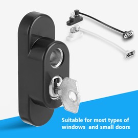 Child safety lock for windows, refrigerators, cabinets, doors, zinc alloy, safety lock, opening limiter for protecting children, pets, roof windows, balconies, (black)