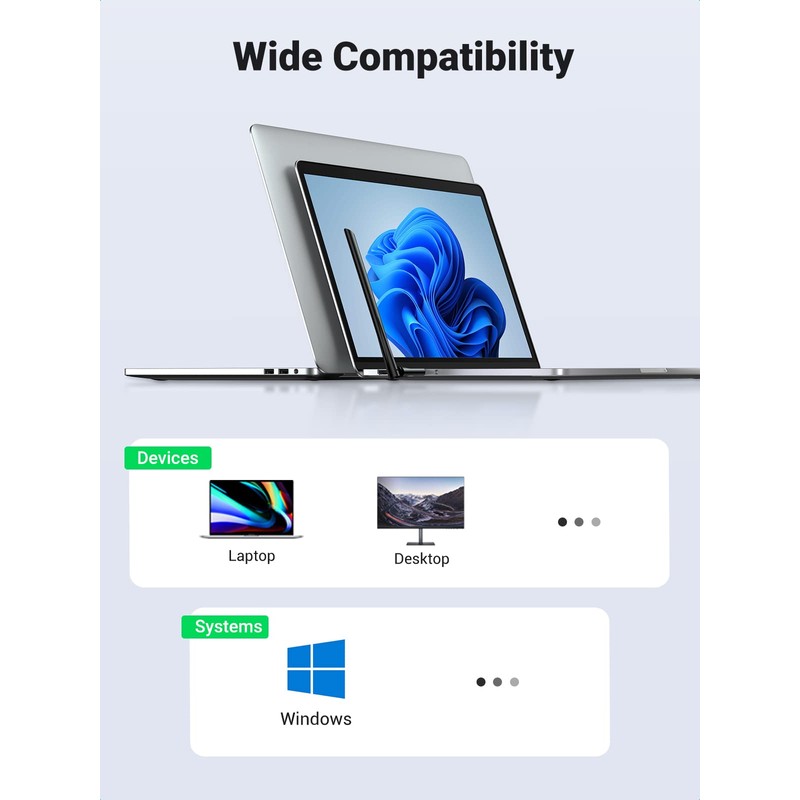 UGREEN USB 2.0 WiFi Adapter AC650 Wireless Dual Band Dongle