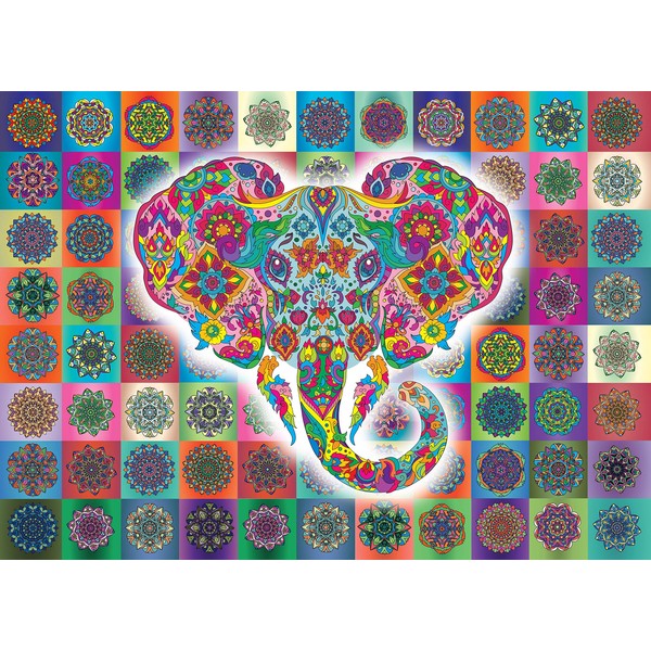 Elephant Mandala Jigsaw Puzzle -1000 Piece Jigsaw Puzzle by Mystic Craft Puzzles