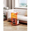 Clear Acrylic Side Table on Lockable Wheels, C Shaped End