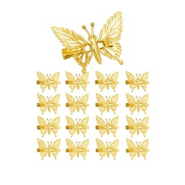 Elegant Gold Butterfly Hair Barrettes – 12‑Pack Metal Moving Wings Clips for Women & Girls, Secure Claw Styling Accessory, Durable Alloy Butterfly Clip Set for Everyday & Special Occasions