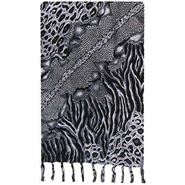 Turtle Island Imports Snakeskin, Zebra and Leopard Animal Print Sarong Black