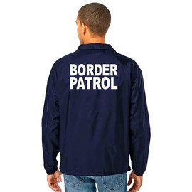 Service and First Responders Border Patrol Coach Jackets Event Staff Men’s and Women’s Cosplay Windbreaker (US, Alpha, X-Large, Regular, Regular, Border Patrol - Navy)