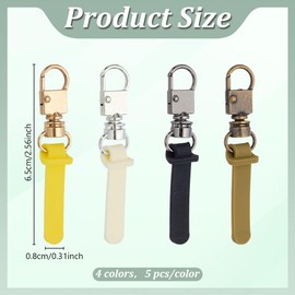 WEBEEDY 20 PCS Zipper Pull Replacement 4 Colors Rubber Handle with Detachable Zipper Head Zippers Tab Extension Repair for Luggage,Handbag,Purse,Clothes,Coat,2.6inch(Gold, Silver, Copper, Gunmetal)