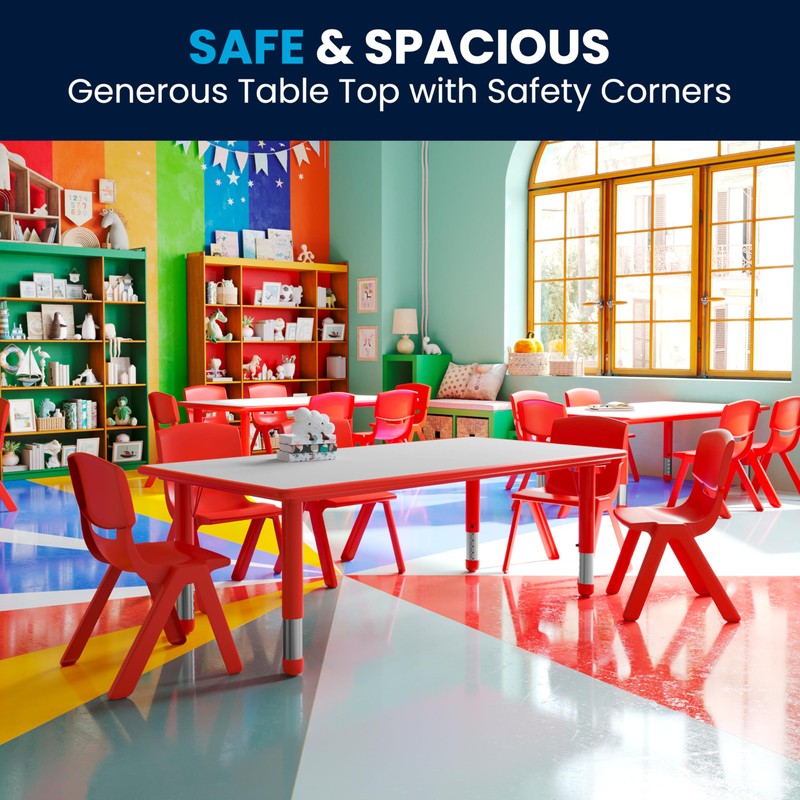 Flash Furniture Wren 23.625''W x 47.25''L Rectangular Red Plastic Height