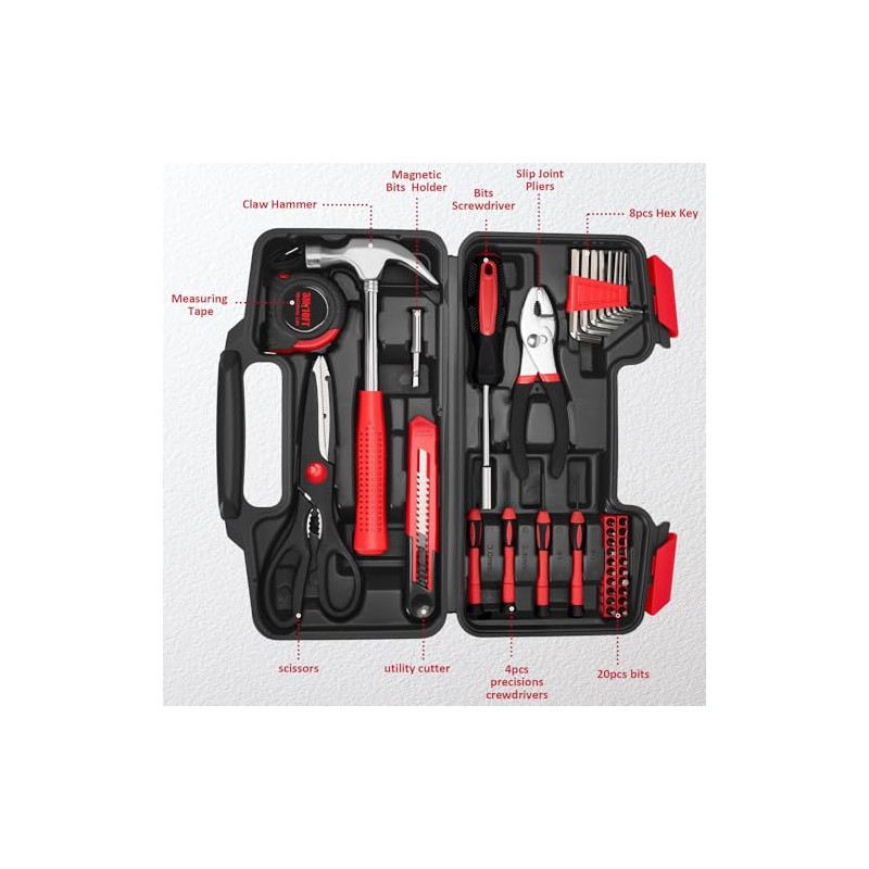 WGGE 39-Piece Home Tool Set with Compact Storage Case