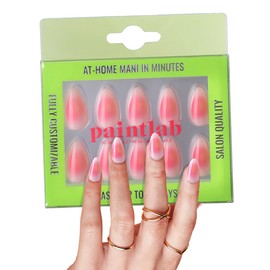 PaintLab Press On Nails - 24 Piece Fake Nails with Glue, Nail File, Prep Pad & Cuticle Stick | Non Toxic & Cruelty Free | Complete Glue On Nails for Women & Girls (999 - Aura Almond)