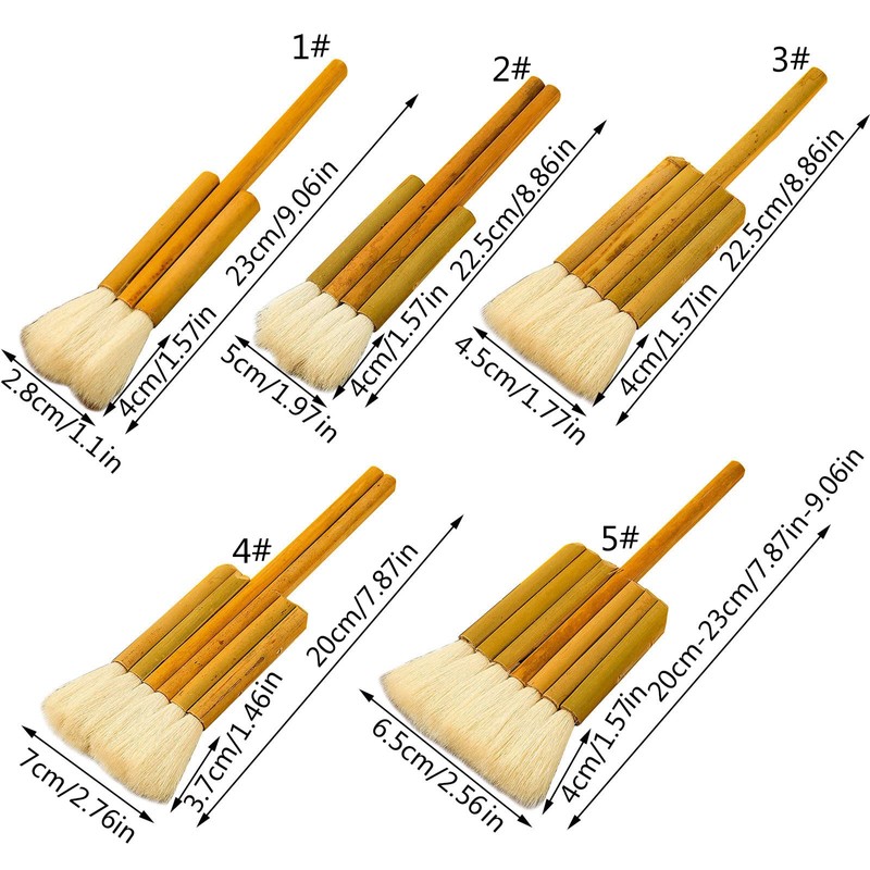 Maxtonser Hake Art Paintbrushes Hake Blender Brush Applicator Goat Hair