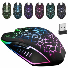 premiumwire Wireless USB Optical Mice Gaming Mouse 7 Color LED Backlit Rechargeable For PC