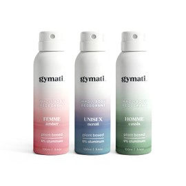 Gymati Natural Body Deodorant Spray Aluminum Free - Men & Women & Unisex - Pack of 3