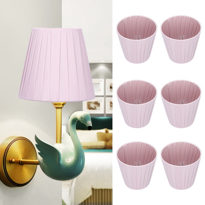 6pcs Chandelier Cloth Lampshade Wall Lamp Clip On Cover Shades