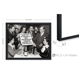 Poster Master Vintage Celebration Poster - Retro End of Prohibition Print - Photography Art - Alcohol Art - Gift for Him, Her, Bartender - Decor for Bar, Kitchen, Restaurant, 11x14 Black Framed