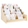 Greeting Card Display Stand Holder - 4-Tier Wooden Organizer Rack