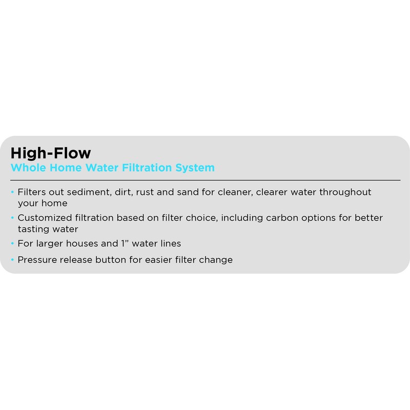 EcoPure EPWO4 Universal Large Capacity Whole House Water Filter Housing