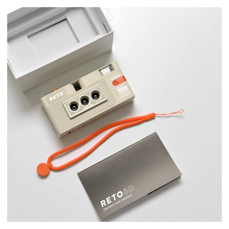 RETO3D Film Camera (White Retro Spectrum Edition)