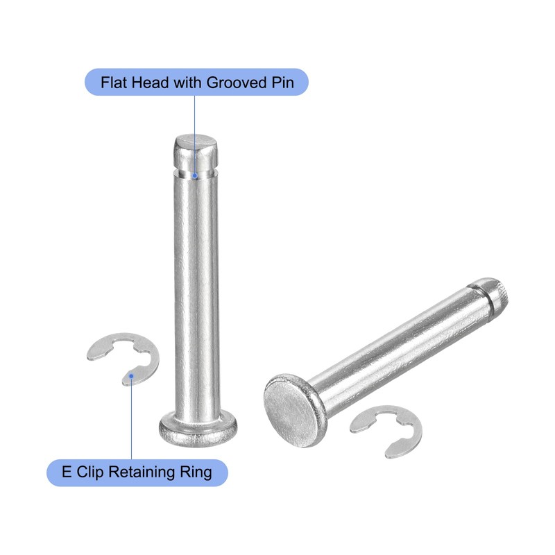 sourcing map 10Set M4x25mm 304 Stainless Steel Cylindrical Shaft Snap