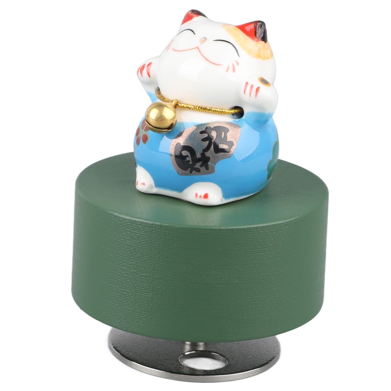 Music Box Round Shape Fortune Cat Style Pleasing Melody Exquisite
