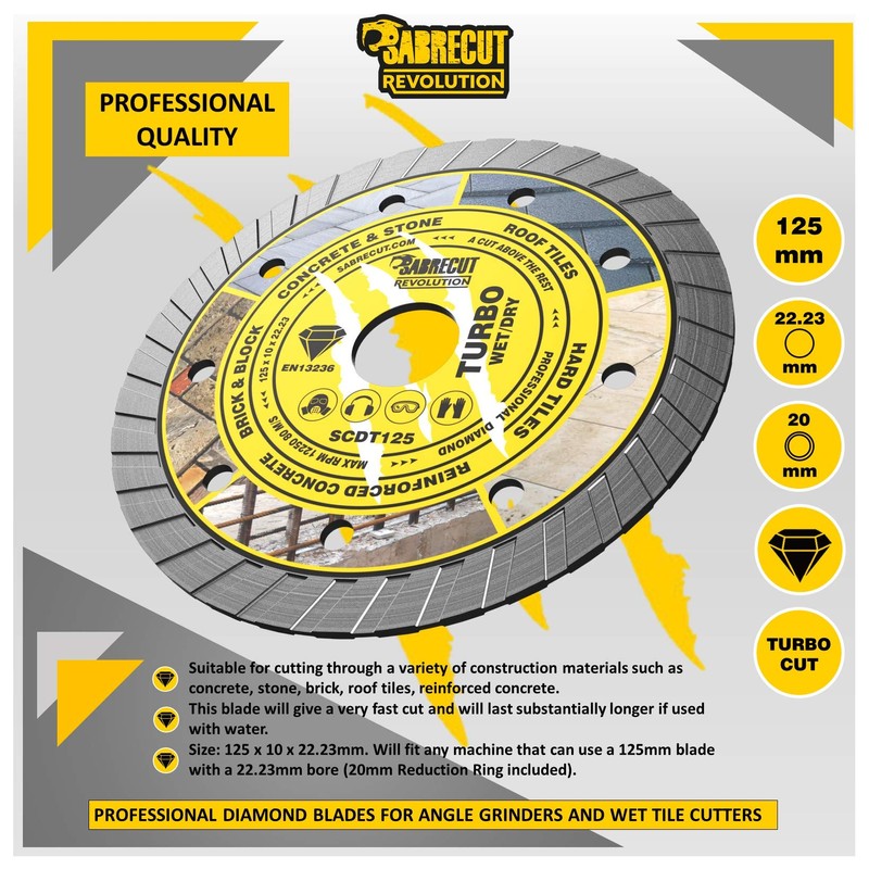 2 x SabreCut SCDT125_2 125mm (5 inch) x 10mm x