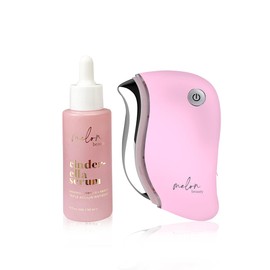LED Guasha Melon Beauty - Dispositivo antiedad facial con luz led, calor y vibración. Da un efecto lifting, disminuye líneas, arrugas y tonifica tu rostro. Incluye Serum de Bakuichol el nuevo retinol vegano. Color ROSA