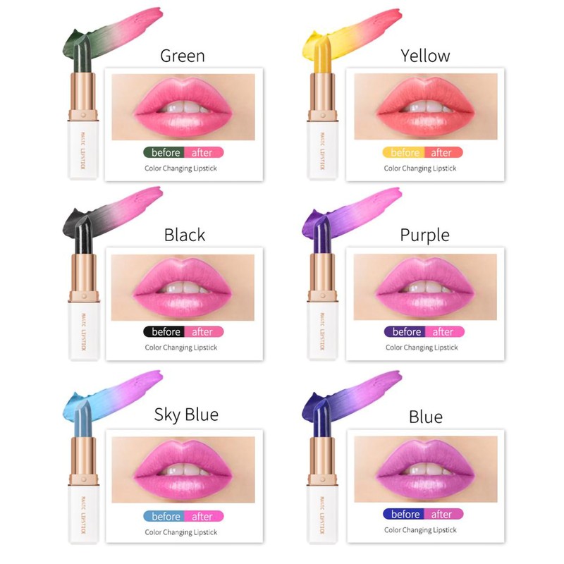 6 Color Lipstick Color Changing Lipstick Lip Stain Long Lasting