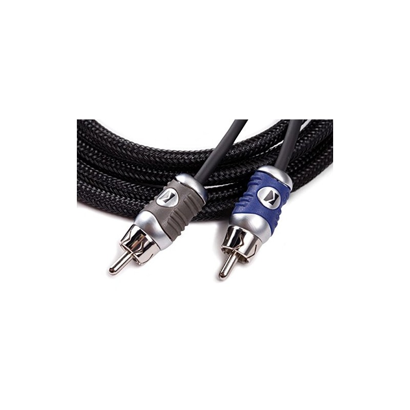 Kicker 46QI25 Q-Series 2-Channel RCA Interconnects, 5.0 Meter