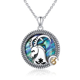 Alphm Capricorn Necklace for Women 925 Sterling Silver Capricorn Zodiac Pendant Necklaces 12 Constellation Horoscope Jewelry Birthday Gifts