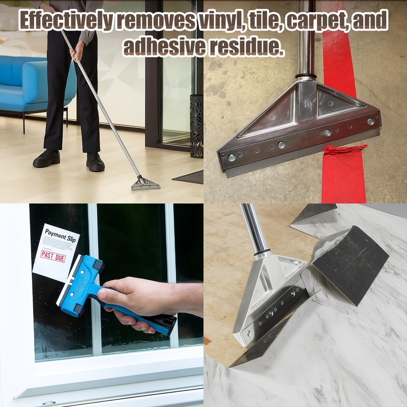 Hicarer 100 Pcs 8" Floor Scrapers Blade Replacements, Angled Demolition