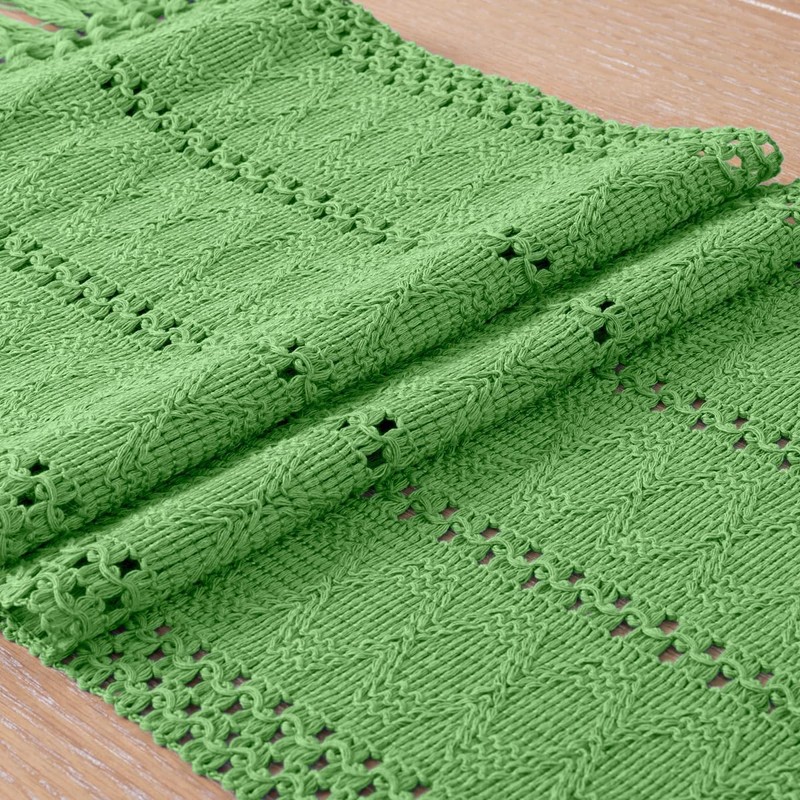 FLCSIed Boho Table Runner Macrame Farmhouse Woven Burlap Rustic Table