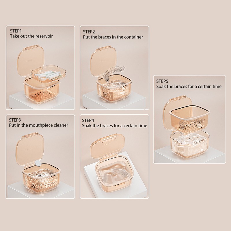 Three Layer Braces Case Denture Retainer Orthodontic Organizer Drainage Layered